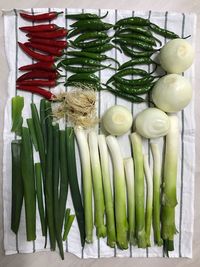 High angle view of vegetables in container