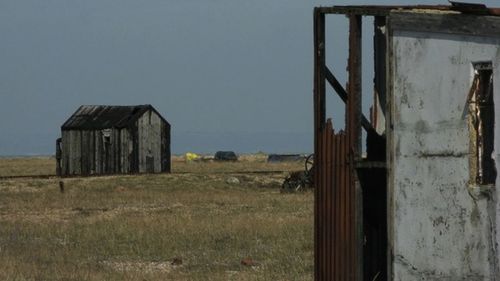 Old built structure on field