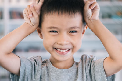 Portrait of boy smiling