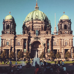 Low angle view of berlin cathedral against sky