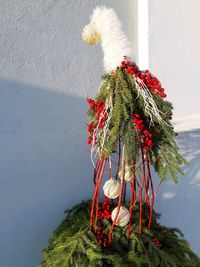 Christmas decoration against wall