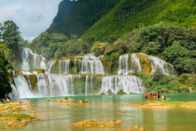 Scenic view of waterfall