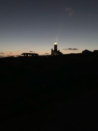 Silhouette of building against cloudy sky