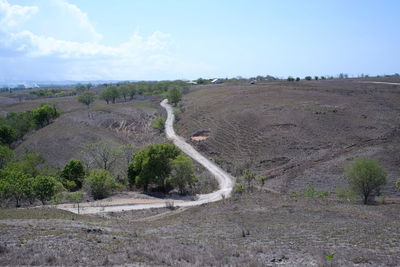 Scenic view of land against sky