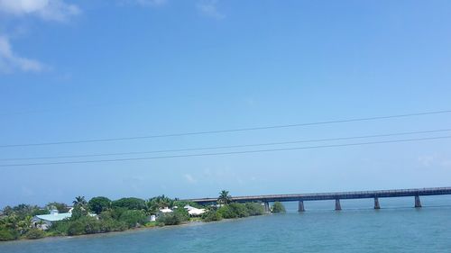 Bridge over river against clear sky