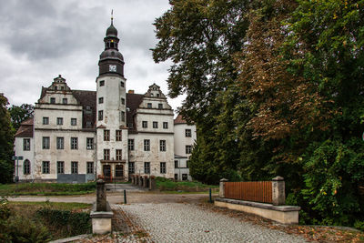 Exterior of historic building against sky