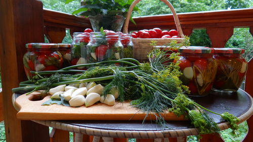 Close-up of vegetables on table