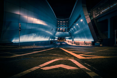 View of city street at night