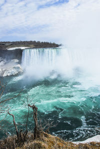 Scenic view of waterfall