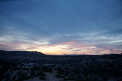 Scenic view of landscape against sky during sunset