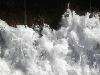 View of waterfall in winter
