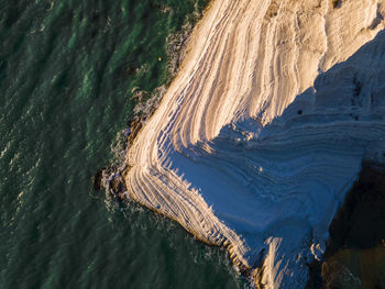 High angle view of rocks in sea