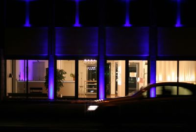Illuminated lights at night