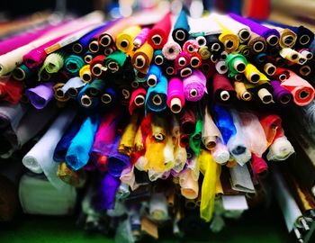 Close-up of colorful for sale in market