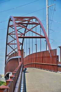 Low angle view of bridge against clear sky