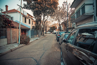 Cars on street in city