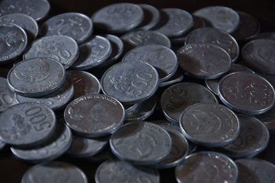 Full frame shot of coins