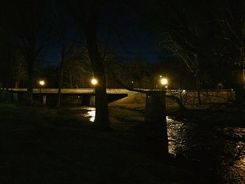 Illuminated street light at night