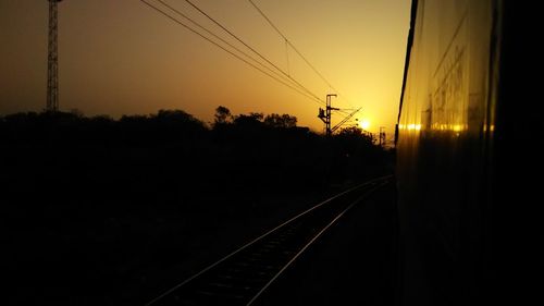 Railroad track at sunset
