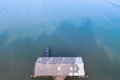 High angle view of pier over sea