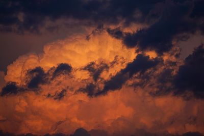 Low angle view of dramatic sky during sunset