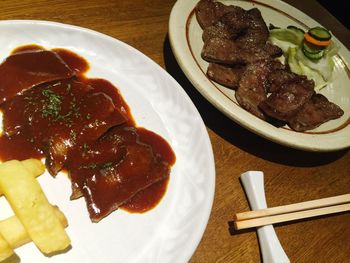 Close-up of served food