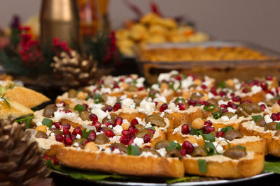 Close-up of dessert on table