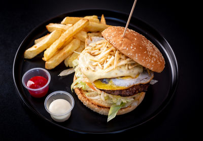 Close-up of food on table