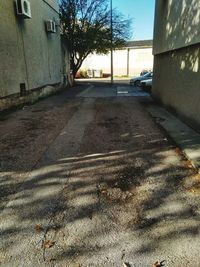 Road along buildings