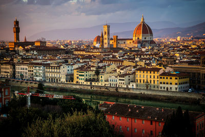 Beautiful florence at sunset - city of cathedrals and towers