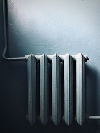 Close-up of radiator on wall
