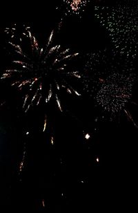 Firework display at night