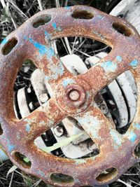 Close-up of rusty machine part