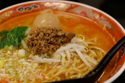 Close-up of soup in bowl