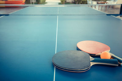 High angle view of ball on table