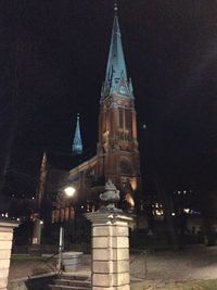 High angle view of church at night