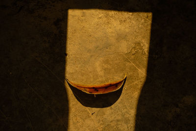 High angle view of weathered wall
