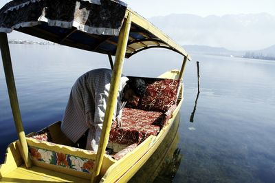 View of boats in water