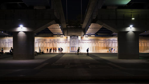 Illuminated building at night