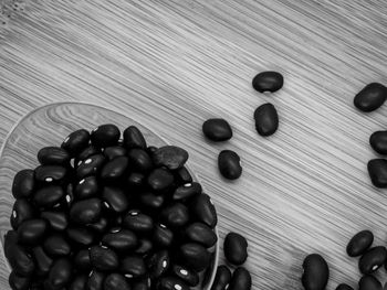 High angle view of berries on table