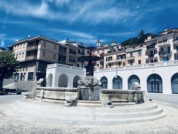 Statue of historic building in city