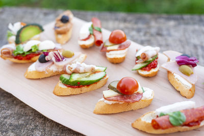 Close-up of food in plate on table