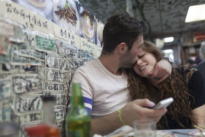 Happy young couple on a date