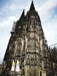 Low angle view of temple building against sky