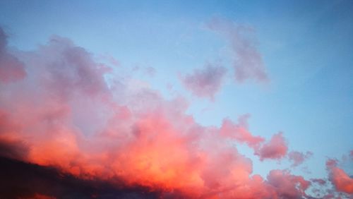 Low angle view of sky at sunset