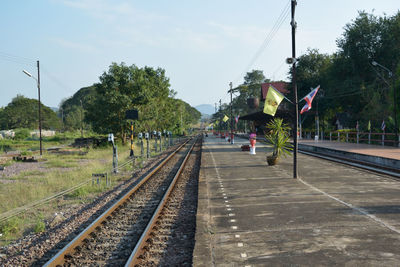 Railroad tracks against sky