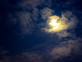Low angle view of moon in sky