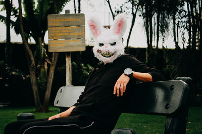 Man sitting on bench