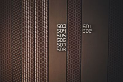 Close-up of text on metal