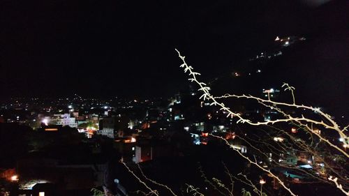 Illuminated cityscape at night